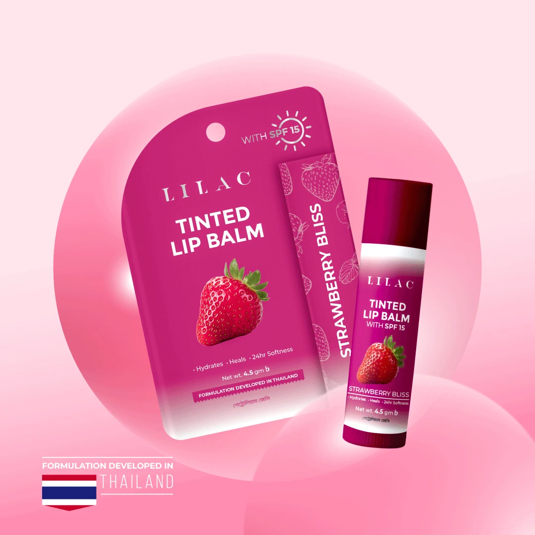 Lilac Tinted Lipbalm With SPF 15 - Strawberry Bliss